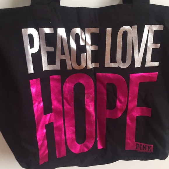 VS PINK Vintage Peace Love Lightweight Tote Bag - Picture 2 of 5
